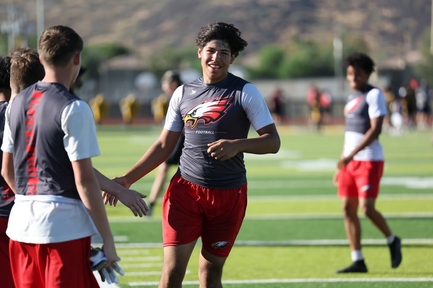 Defender all smiles after a stop on defense